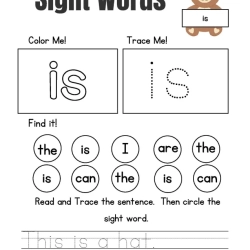 Free Sight Words Tracing Worksheet For Kids