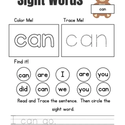 Free Sight Words Tracing Worksheet Free Downloads