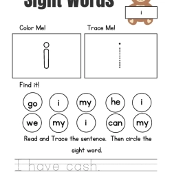Free Sight Words Tracing Worksheet Free Printables