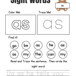 Free Sight Words Tracing Worksheet Printables Free