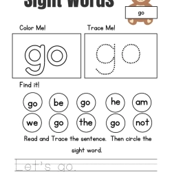 Free Sight Words Tracing Worksheet Printables