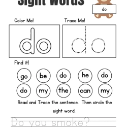 Free Sight Words Tracing Worksheet Worksheets Free