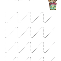 Printable Trace The Shapes Worksheet For Kindergarten