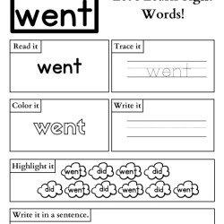 Read And Trace Sight Words For 3rd Grade Worksheet