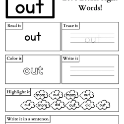 Read And Trace Sight Words For 4th Grade Worksheet