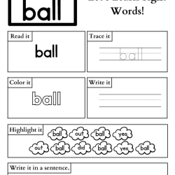 Read And Trace Sight Words For 5th Grade Worksheet