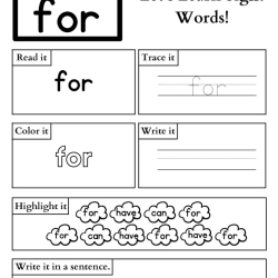 Read And Trace Sight Words For Free Worksheet