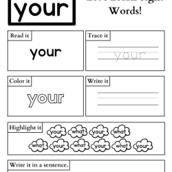 Read And Trace Sight Words For Grade 1 Worksheet