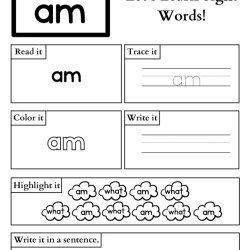 Read And Trace Sight Words For Kids Worksheet