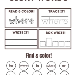 Read Trace Color Sight Words 076 Worksheet