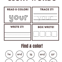 Read Trace Color Sight Words 077 Worksheet