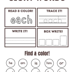 Read Trace Color Sight Words 080 Worksheet
