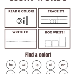 Read Trace Color Sight Words 1st Grade Worksheet