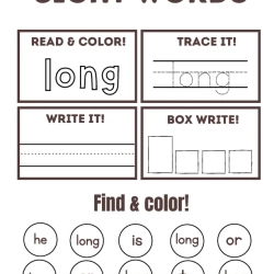 Read Trace Color Sight Words 5th Grade Worksheet