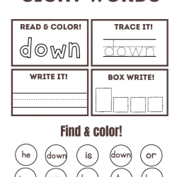 Read Trace Color Sight Words 6th Grade Worksheet