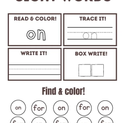 Read Trace Color Sight Words Download Worksheet