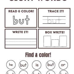 Read Trace Color Sight Words For 4th Grade Worksheet