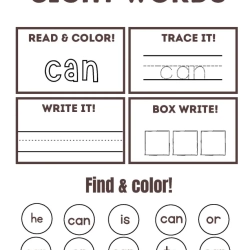 Read Trace Color Sight Words For 6th Grade Worksheet