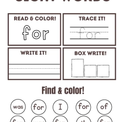 Read Trace Color Sight Words For Free Worksheet
