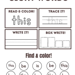 Read Trace Color Sight Words For Grade 1 Worksheet