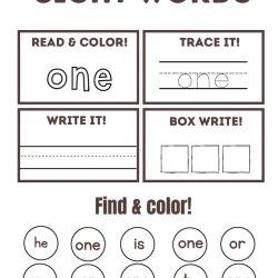 Read Trace Color Sight Words For Grade 2 Worksheet