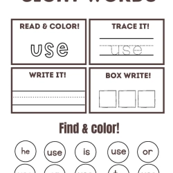 Read Trace Color Sight Words For Grade 6 Worksheet