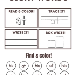 Read Trace Color Sight Words For Kindergarten Worksheet