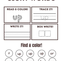 Read Trace Color Sight Words Free Printable Worksheet