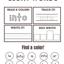 Read Trace Color Sight Words Grade 1 Worksheet