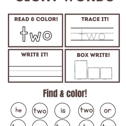 Read Trace Color Sight Words Grade 3 Worksheet