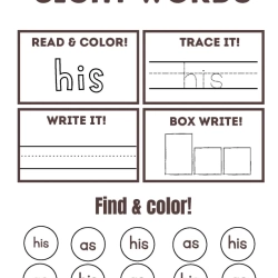 Read Trace Color Sight Words To Print Worksheet