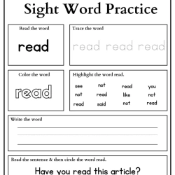 Sight Words Practice Read And Trace For 2nd Grade Worksheet