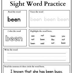 Sight Words Practice Read And Trace For 3rd Grade Worksheet