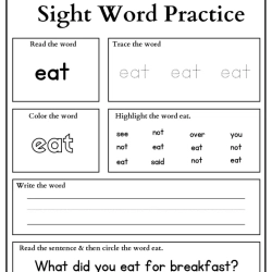 Sight Words Practice Read And Trace For 4th Grade Worksheet