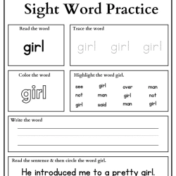 Sight Words Practice Read And Trace For 5th Grade Worksheet