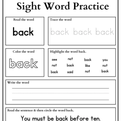 Sight Words Practice Read And Trace For Grade 2 Worksheet
