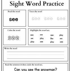 Sight Words Practice Read And Trace Free Download Worksheet