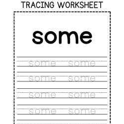 Sight Words Tracing Worksheet At Home