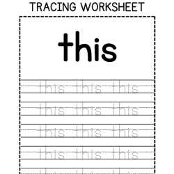 Sight Words Tracing Worksheet Easy