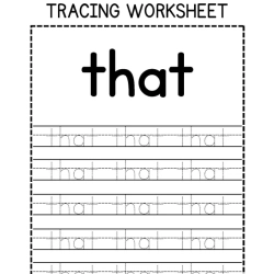 Sight Words Tracing Worksheet For 1st Grade