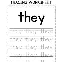 Sight Words Tracing Worksheet For 3rd Grade