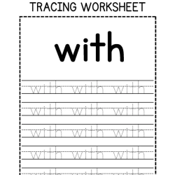Sight Words Tracing Worksheet For 4th Grade