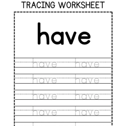 Sight Words Tracing Worksheet For 6th Grade