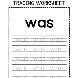 Sight Words Tracing Worksheet For Grade 1
