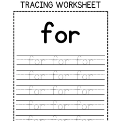 Sight Words Tracing Worksheet For Kids