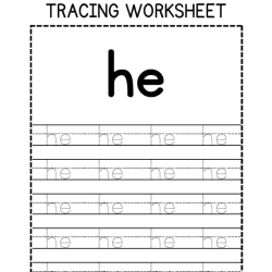 Sight Words Tracing Worksheet For Kindergarten