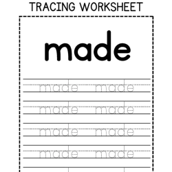 Sight Words Tracing Worksheet Grade 1 Printables