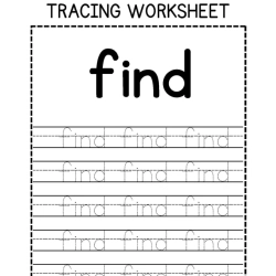 Sight Words Tracing Worksheet Grade 2 Printables