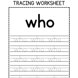 Sight Words Tracing Worksheet Grade 4 Free Printables