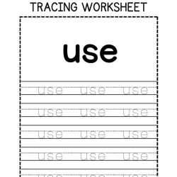 Sight Words Tracing Worksheet Kindergarten Free Worksheets